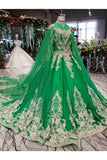 Ball Gown Bridal Dresses High Neck Top Quality Tulle Beading Rjerdress