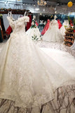 Ball Gown Bridal Dresses Off-The-Shoulder Floor-Length Lace Up Back Rjerdress