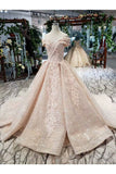Ball Gown Bridal Dresses Off The Shoulder Top Quality Appliques Tulle Beading