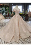 Ball Gown Bridal Dresses Off The Shoulder Top Quality Appliques Tulle Beading Rjerdress