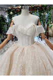 Ball Gown Bridal Dresses Off The Shoulder Top Quality Appliques Tulle Beading Rjerdress