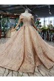 Ball Gown Bridal Dresses Off The Shoulder Top Quality Tulle Beading