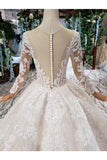 Ball Gown Bridal Dresses One Meter Train Scoop Top Quality Appliques Tulle Rjerdress