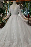 Ball Gown Bridal Dresses One Meter Train Scoop Top Quality Appliques Tulle Rjerdress