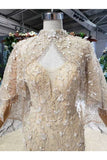 Ball Gown Bridal Dresses One Meter Train Sweetheart Top Quality Appliques Tulle Beading
