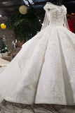 Ball Gown Bridal Dresses Royal Train Bateau Top Quality Lace