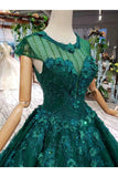 Ball Gown Bridal Dresses Scoop Aline Top Quality Appliques Tulle Beading Short Sleeves Rjerdress