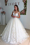Ball Gown Lace Appliques Tulle Backless Cap Sleeve Wedding Dresses Bride Dresses uk RJS333 Rjerdress