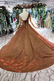 Ball Gown Long Party Dresses One Shoulder Lace up Sequins Beads Quinceanera Dress RJS969 Rjerdress