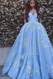 Ball Gown Off The Shoulder Prom Dresses Tulle With Appliques Rjerdress