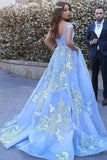 Ball Gown Off The Shoulder Prom Dresses Tulle With Appliques Rjerdress
