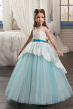 Ball Gown Scoop With Applique Flower Girl Dresses Tulle Floor Length Rjerdress
