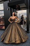 Ball Gown Sweetheart Brown Long Strapless Beads Sleeveless Quinceanera Dresses Rrjs774