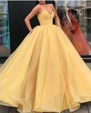 Ball Gown Sweetheart Prom Dresses Organza Sweep Train Rjerdress