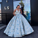 Ball Gown V Neck Spaghetti Straps Prom Dresses with Pockets Quinceanera Dresses RJS456 Rjerdress