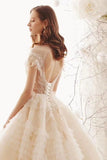 Ball Gown Wedding Dresses High Neck Top Quality Tulle Lace Up Back Rjerdress