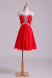Beaded Sweetheart Neckline & Waistline Hoco Dresses Mini