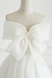 Beautiful A Line Strapless Wedding Dresses With Bowknot Rjerdress