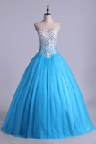 Bicolor Quinceanera Dresses Sweetheart Ball Gown Floor-Length With Beads Tulle Lace Up Rjerdress