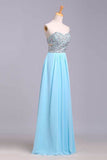 Big Clearance Party Dresses A-Line Sweetheart Chiffon Floor Length With Beading/Sequins Rjerdress