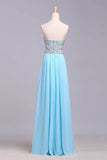 Big Clearance Party Dresses A-Line Sweetheart Chiffon Floor Length With Beading/Sequins