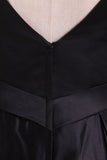 Black Bateau Open Back Hoco Dresses Satin With Sash Rjerdress