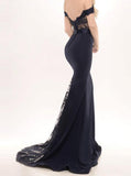 Black Long Prom Dresses Mermaid Off the Shoulder with Sash Prom Gowns Bridesmaid Dresses Rjerdress