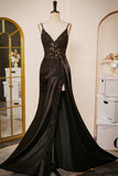 Black Mermaid Backless Lace Prom Dresses Floor-Length Evening Gowns RJS967 Rjerdress