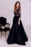 Black prom dress A-line evening dresses Long prom dress Dress for Prom prom dress SVD304 Rjerdress