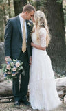 Bohemian Forest A Line V Neck Half Sleeves Sweetheart Lace Chiffon Wedding Dresses uk Rjerdress