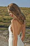 Boho Beach Wedding Dresses Sexy Open Backs Lace White Wedding Gown Rjerdress