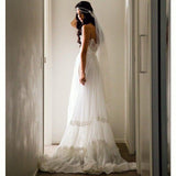 Boho Sweetheart Appliques A Line Ivory Wedding Dress, Beach Wedding Dress Rjerdress