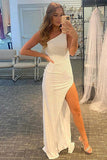 Brand New Fantastic One Shoulder Slit Sequin Floor Length Prom Evening Dresses Rjerdress