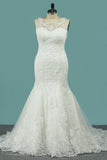 Bridal Dresses Mermaid/Trumpet Scoop Tulle With Applique Court Train Rjerdress
