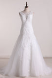 Bridal Dresses Scoop A Line Tulle With Applique