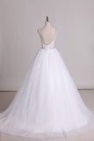 Bridal Dresses Straps With Applique And Beads Tulle A Line Rjerdress