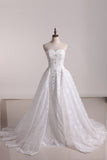 Bridal Dresses Sweetheart Lace With Applique And Beads Mermaid Court Train Detachable