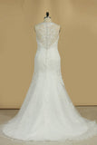 Bridal Dresses V Neck Organza With Applique And Beads Mermaid Rjerdress