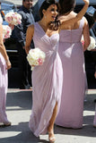 Bridesmaid Dresses A Line One Shoulder Floor Length With Ruffle