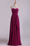 Bridesmaid Dresses A Line Sweetheart Chiffon With Ruffles Rjerdress