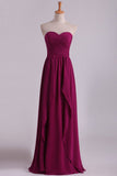 Bridesmaid Dresses A Line Sweetheart Floor Length With Ruffles Chiffon Rjerdress