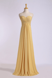 Bridesmaid Dresses Floor Length Sweetheart Sheath/Column Chiffon With Ruffle Rjerdress