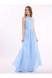 Bridesmaid Dresses Scoop  A Line Chiffon Floor Length With Ruffles Rjerdress
