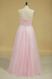 Bridesmaid Dresses Scoop Open Back Tulle With Embroidery And Beads Rjerdress