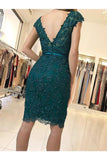 Cap Sleeves Lace Cocktail Dresses Homecoming Formal Dresses Sheath Rjerdress