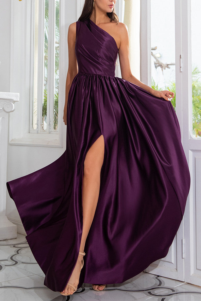 Purple Satin Dress - Sleeveless Maxi Dress - Sexy Satin Dress - Lulus