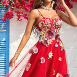 Charming A Line Tulle Floor Length Prom Dresses with Appliques Long Evening Dresses RJS925 Rjerdress