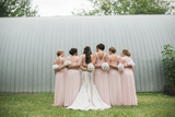Charming Long Light Pink Floor Lenght Open Back Elegant Bridesmaid Dresss Rjerdress