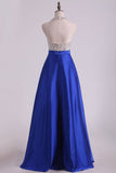 Charming Long Sexy Backless Halter Backless Sleeveless Beads with Pockets Prom Dresses RJS60 Rjerdress