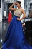 Charming Long Sexy Backless Halter Backless Sleeveless Beads with Pockets Prom Dresses RJS60 Rjerdress